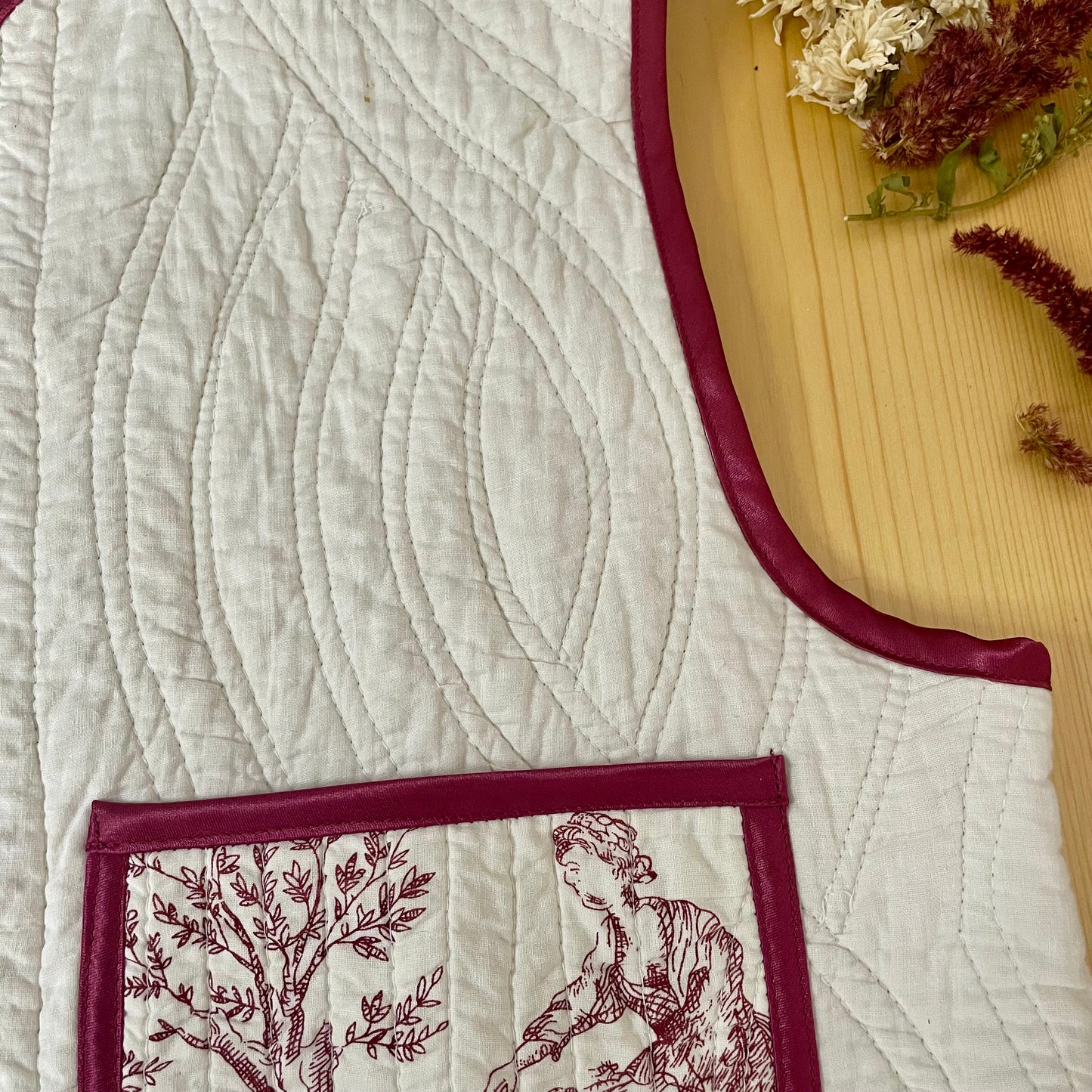 Gilet réversible en couvre-lit ancien – Pièce unique